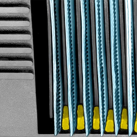 Close up illustration of glued plates on a commercial battery